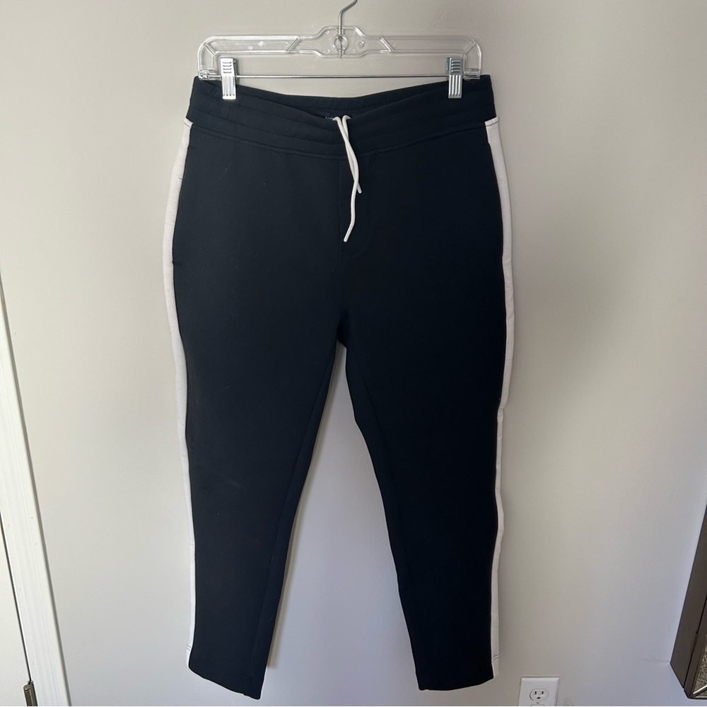 Men's Tommy Hilfiger Slim Fit Black with White Stripe Sweatpants Size Small